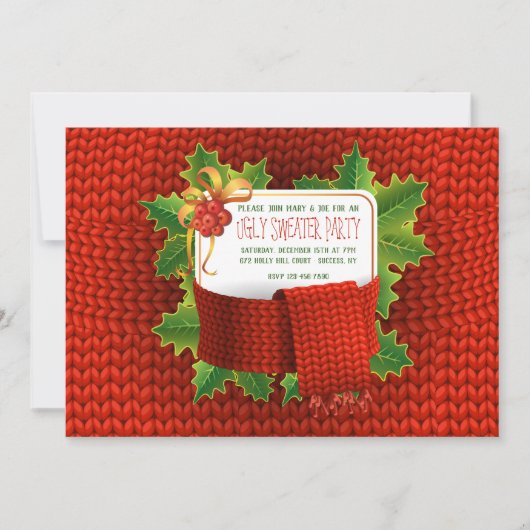 Ugly Sweater Party Invitation Kaart (Voorkant)