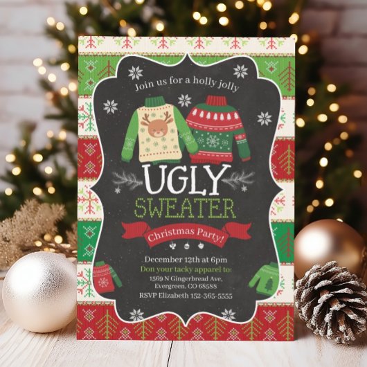 Ugly Sweater Party Invitation - Kerstfeest Kaart