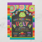 Ugly Sweater Party Invite Fiesta Heilige Guacamole Kaart (Voorkant / Achterkant)