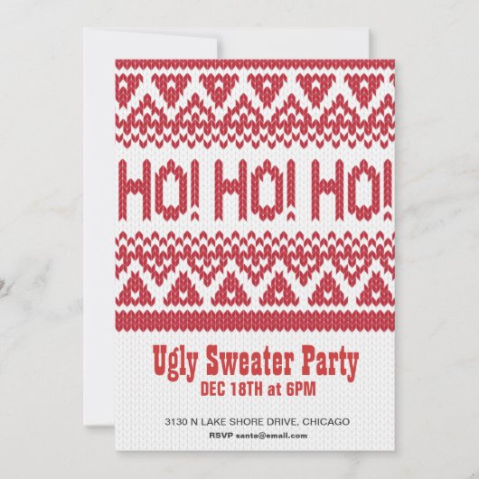 Ugly Sweater Party Kaart (Voorkant)