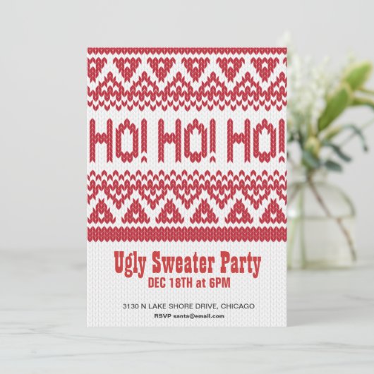 Ugly Sweater Party Kaart (Staand voorkant)
