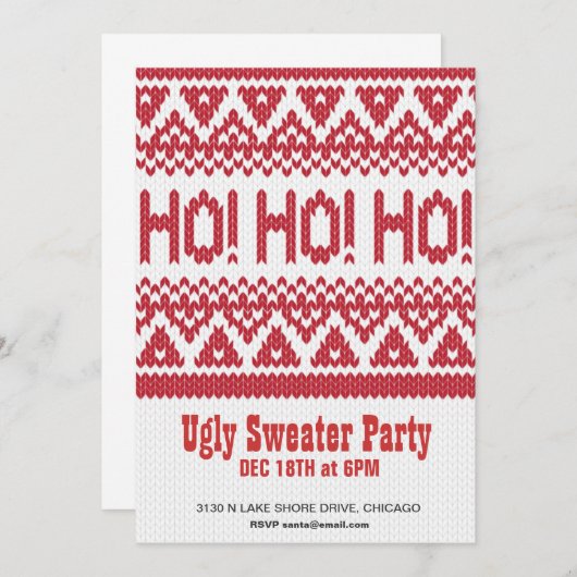 Ugly Sweater Party Kaart (Voorkant / Achterkant)