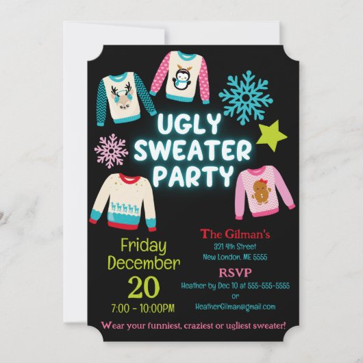 Ugly Sweater Party Kaart (Voorkant)