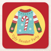 UGLY SWEATER PARTY KARTONNEN ONDERZETTERS (Voorkant)