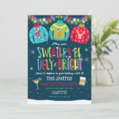 Ugly Sweater Party Nodig lelijke en heldere trui u Kaart (Staand voorkant)