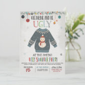 Ugly Sweater Party Nodig uit om Drink te eten en l Kaart (Staand voorkant)