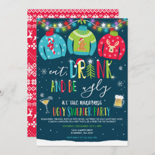 Ugly Sweater Party nodigt Drink uit en wees lomp Kaart