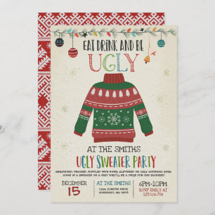 Ugly Sweater Party nodigt Drink uit en wees lomp Kaart