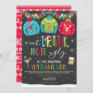 Ugly Sweater Party nodigt Drink uit en wees lomp Kaart