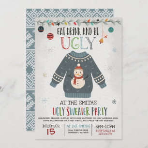 Ugly Sweater Party nodigt Drink uit en wees lomp Kaart