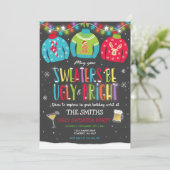 Ugly Sweater Party nodigt Ugly en Bright Sweater u Kaart (Staand voorkant)