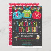 Ugly Sweater Party nodigt Ugly en Bright Sweater u Kaart (Voorkant / Achterkant)