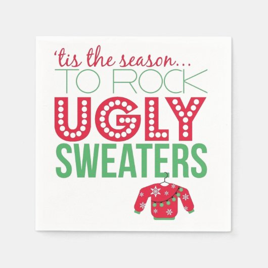 Ugly Sweater Party Papieren Borden Servet (Voorkant)