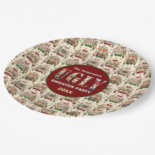 Ugly Sweater Party Papieren Bordje (Gekanteld)