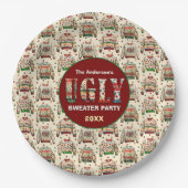 Ugly Sweater Party Papieren Bordje (Voorkant)
