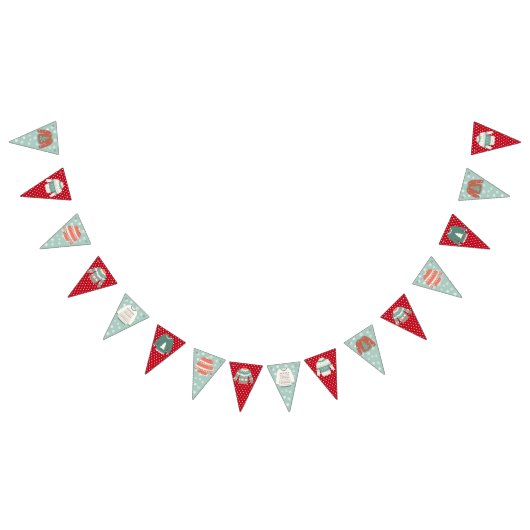 Ugly Sweater Party Red en Green Bunting Banner (Alle)
