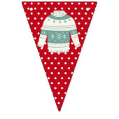 Ugly Sweater Party Red en Green Bunting Banner (Tweede vlag)