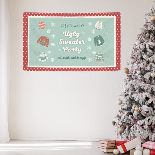 Ugly Sweater Party Retro Holiday Banner