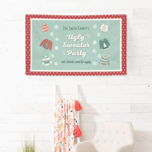 Ugly Sweater Party Retro Holiday Banner (Insitu)