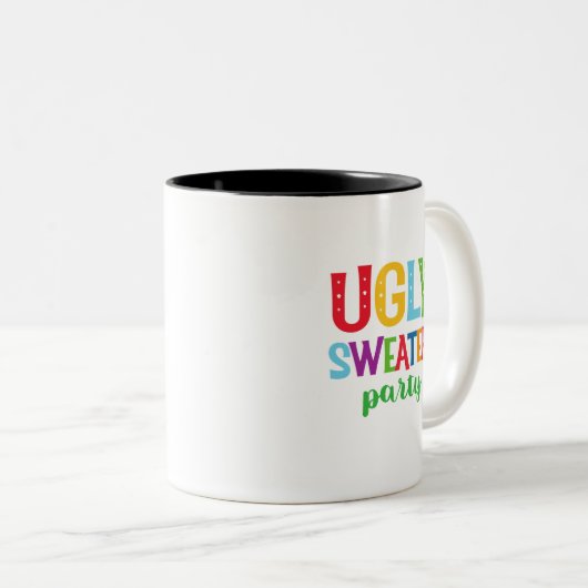 Ugly Sweater Party Tweekleurige Koffiemok (Voorkant rechts)