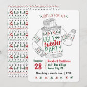Ugly Sweater Party Uitnodigen Kaart (Voorkant / Achterkant)