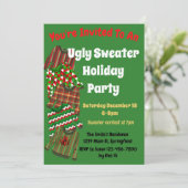 Ugly Sweater Party Uitnodiging met wedstrijd (Staand voorkant)