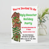 Ugly Sweater Party Uitnodiging met wedstrijd (Staand voorkant)