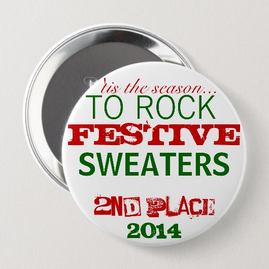 Ugly Sweater Prize-Button Ronde Button 4,0 Cm (Voorkant /achterkant)