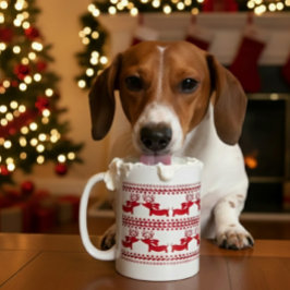 Ugly Sweater Reindeer Dachshund Tea Coffee Mok