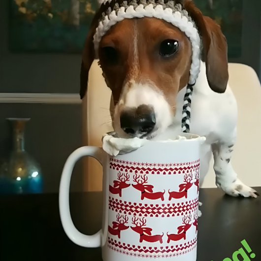 Ugly Sweater Reindeer Dachshund Tea Coffee Mok