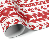 Ugly Sweater - Reindeer & Holly Kerstmis Cadeaupapier (Rol Hoek)
