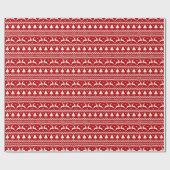 Ugly Sweater - Reindeer & kerstboom Cadeaupapier (Vlak)