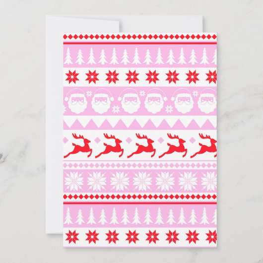 Ugly Sweater Santa Kostuum Party Groen en Rood Kaart (Achterkant)