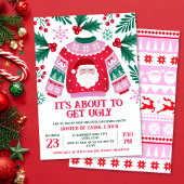 Ugly Sweater Santa Kostuum Party Groen en Rood Kaart