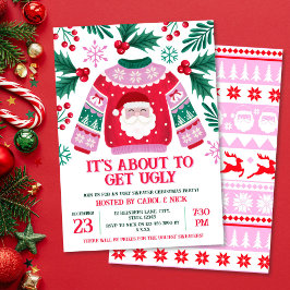 Ugly Sweater Santa Kostuum Party Groen en Rood Kaart