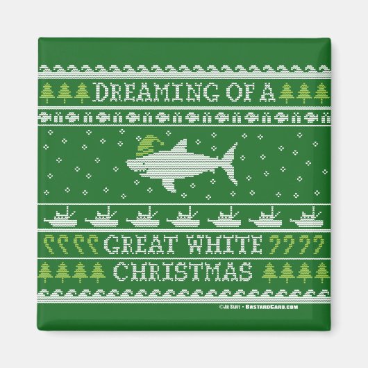 Ugly Sweater Santa Shark Magneet (Voorkant)