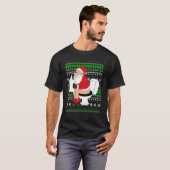 Ugly Sweater Santa Toilet Funny Xmas T-shirt (Voorkant volledig)