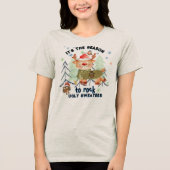 Ugly Sweater Schattige Deer Tri-Blend Shirt (Voorkant)