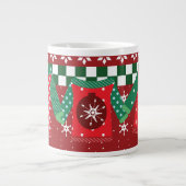 Ugly Sweater Snowflake Pattern Red Green Grote Koffiekop (Voorkant)