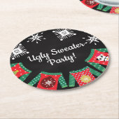 Ugly Sweater Snowflakes Ronde Kartonnen Onderzetter (Gebogen)