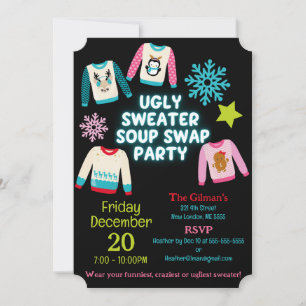 Ugly Sweater Soup Swap Party Uitnodiging