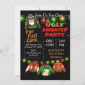 Ugly Sweater String Lights - kerstuitnodiging Kaart (Voorkant)