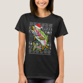 Ugly Sweater Style Xmas Lights Rainbow Trout Fish  T-shirt (Voorkant)