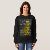 Ugly Sweater Style Xmas Lights Santa Bengal Cat Ch (Voorkant volledig)