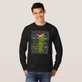 Ugly Sweater Style Xmas Lights Santa Chameleon Chr T-shirt (Voorkant volledig)