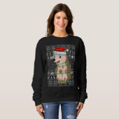 Ugly Sweater Style Xmas Lights Santa Hedgehog Chri (Voorkant volledig)