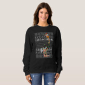 Ugly Sweater Style Xmas Lights Santa Ostrich Bird (Voorkant volledig)