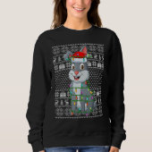 Ugly Sweater Style Xmas Lights Santa Rabbit Christ (Voorkant)