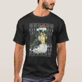 Ugly Sweater Style Xmas Lights Santa Shih Tzu Dog  T-shirt (Voorkant)
