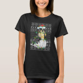 Ugly Sweater Style Xmas Lights Santa Shih Tzu Dog  T-shirt (Voorkant)